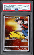 2018 Pokemon Red's Pikachu 20th Anniversary Japanese SM Promo #270 PSA 10